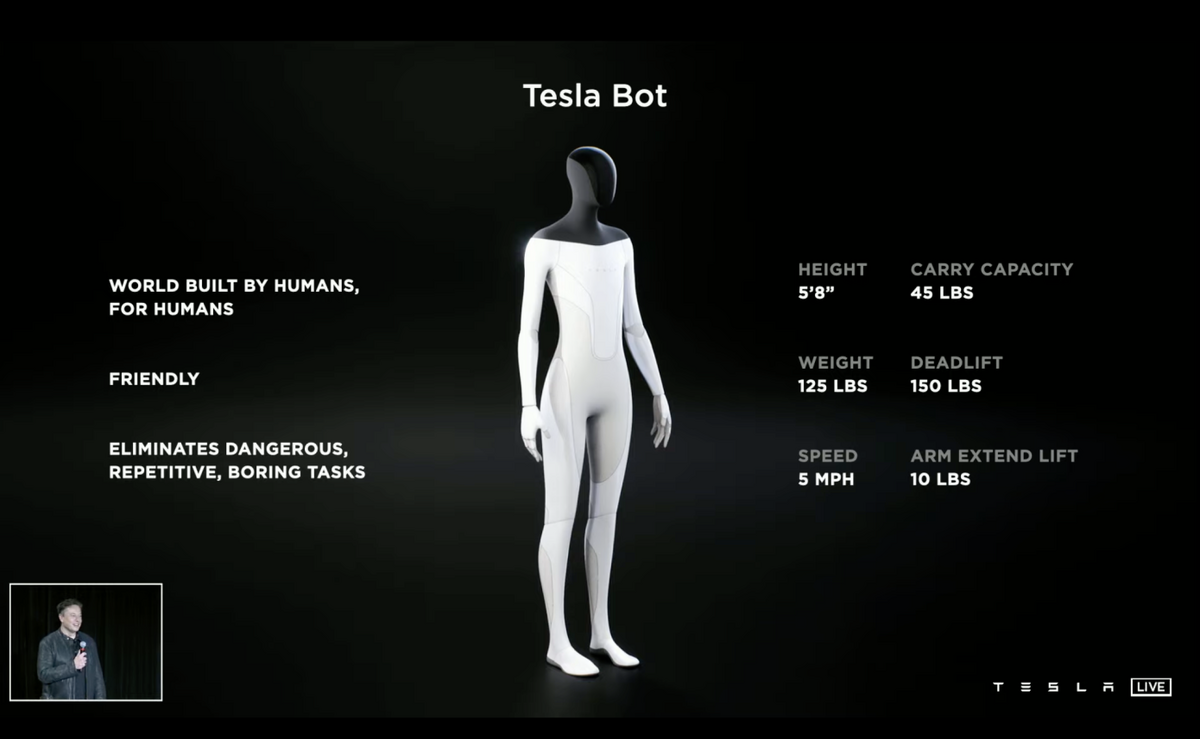 Voici les caractéristiques du Tesla Bot © Tesla