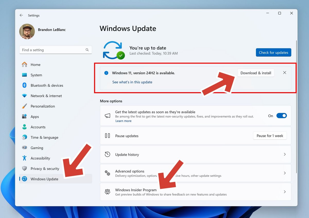 La marche à suivre pour installer la version Release Preview de Windows 11 © Microsoft