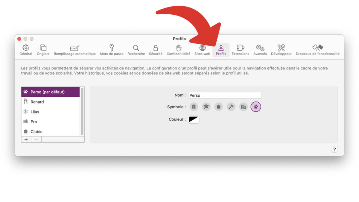 Réglages des profils Safari sur Mac © Clubic