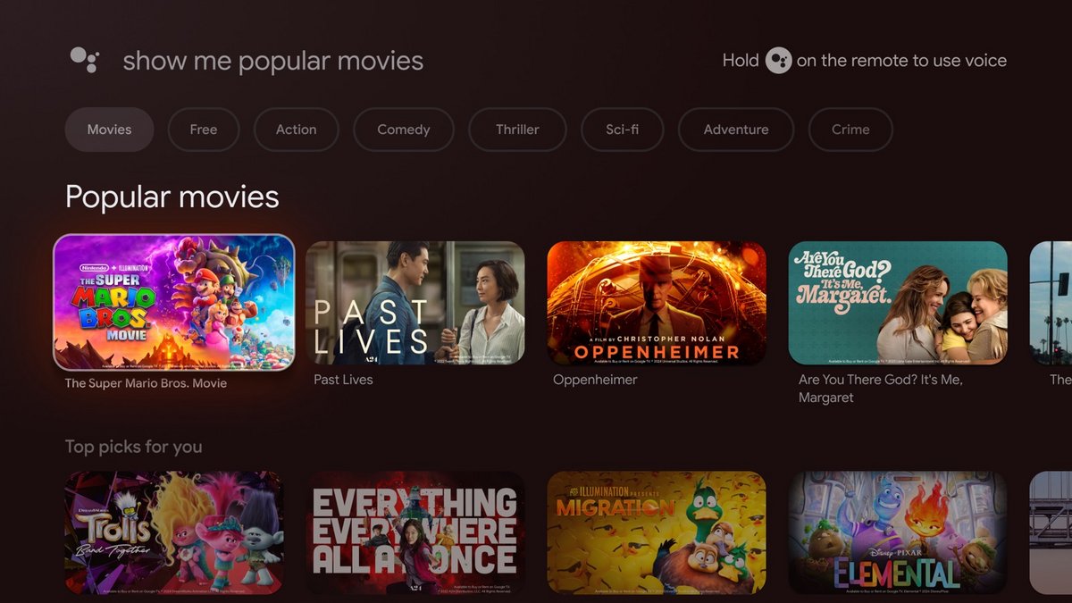 Google TV s'enrichit d'un moteur de suggestions plus affûté. Merci l'IA ! © Google