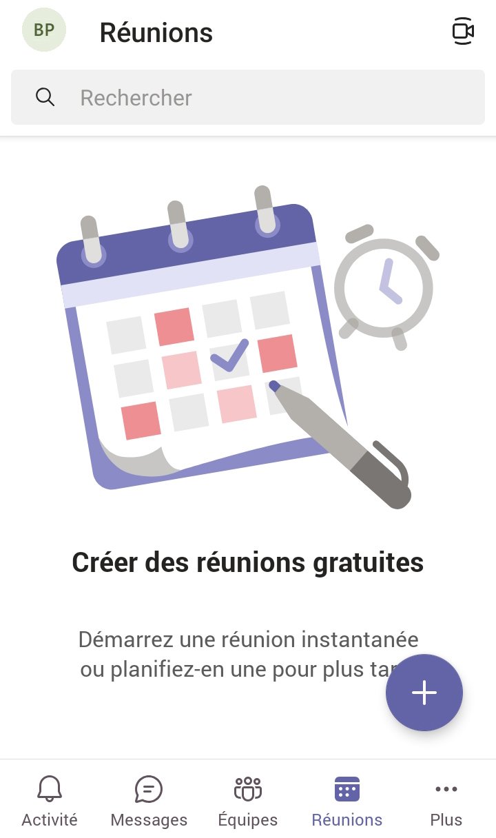 Microsoft Teams réunion par mobile