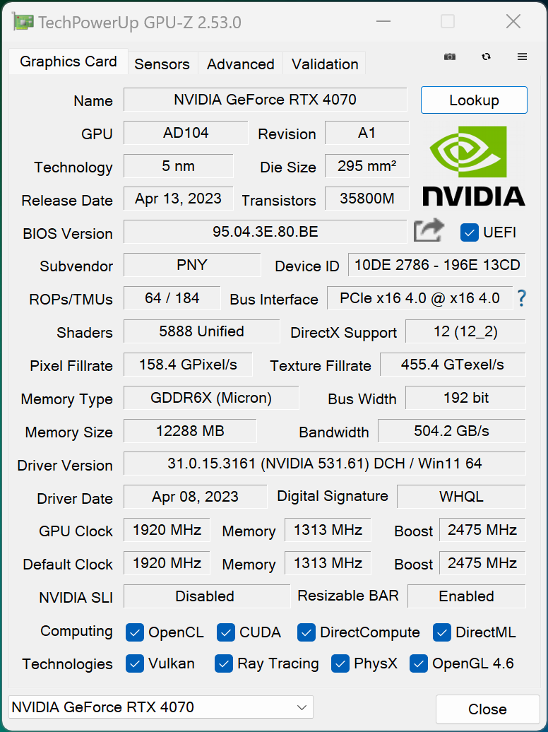 Avant de conclure cet état des lieux avec GPU-Z, ici en v2.53.0 © Nerces pour Clubic