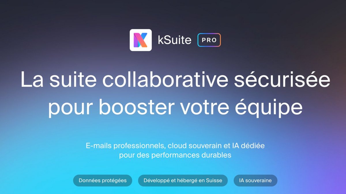 Découvrez kSuite Pro, une solution de productivité sécurisée et souveraine. ©Infomaniak