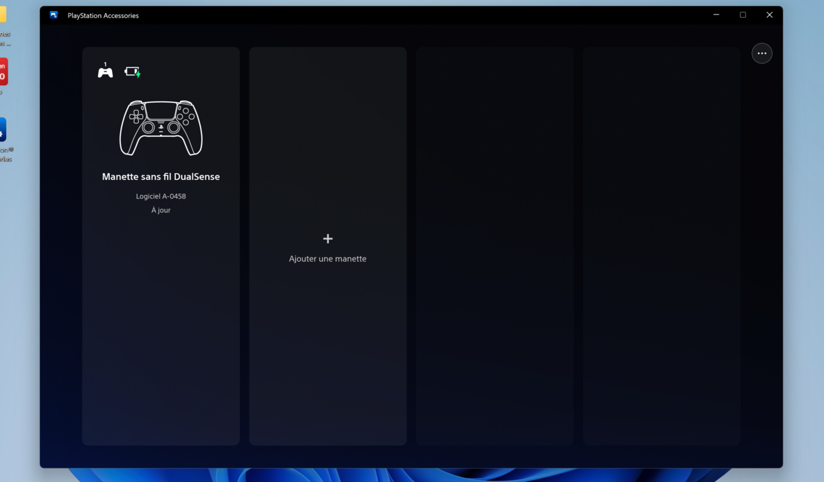 Une interface sommaire liste vos manettes connectées.