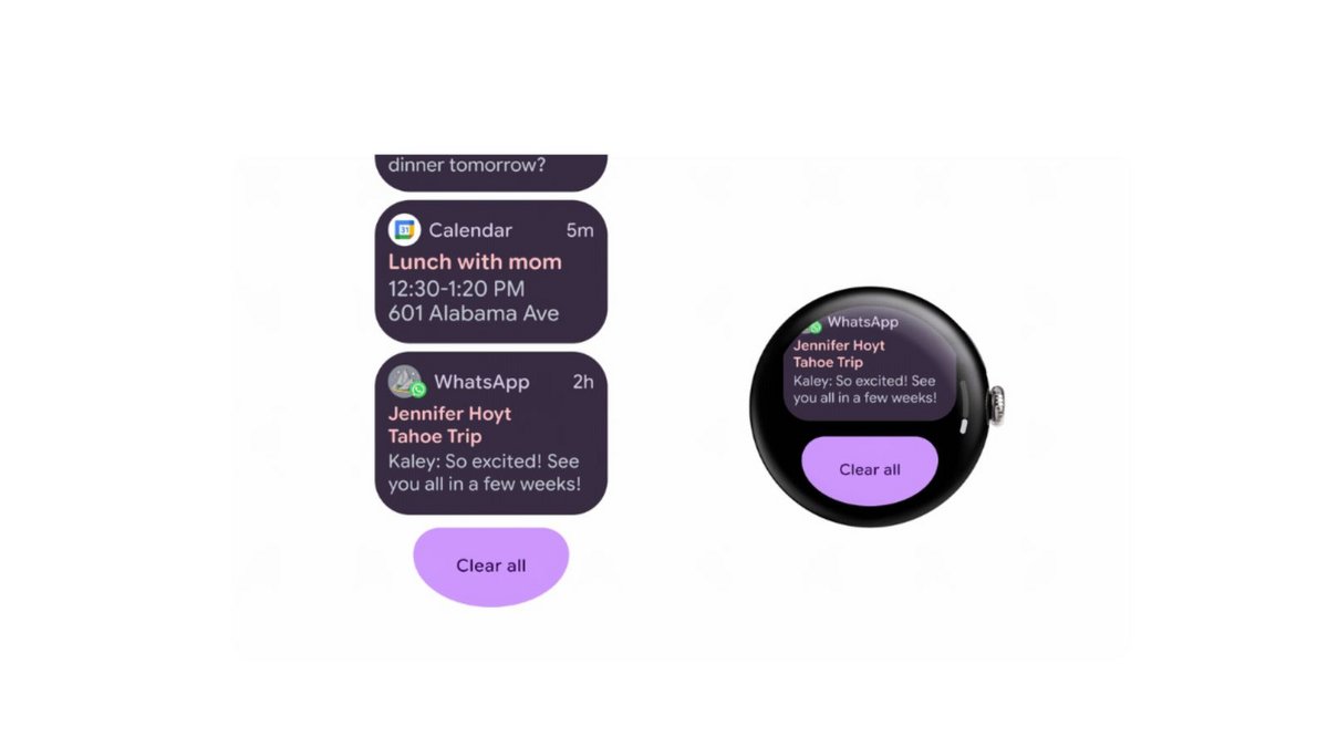 L'accès aux infos et actions facilité sur WearOS. ©Google