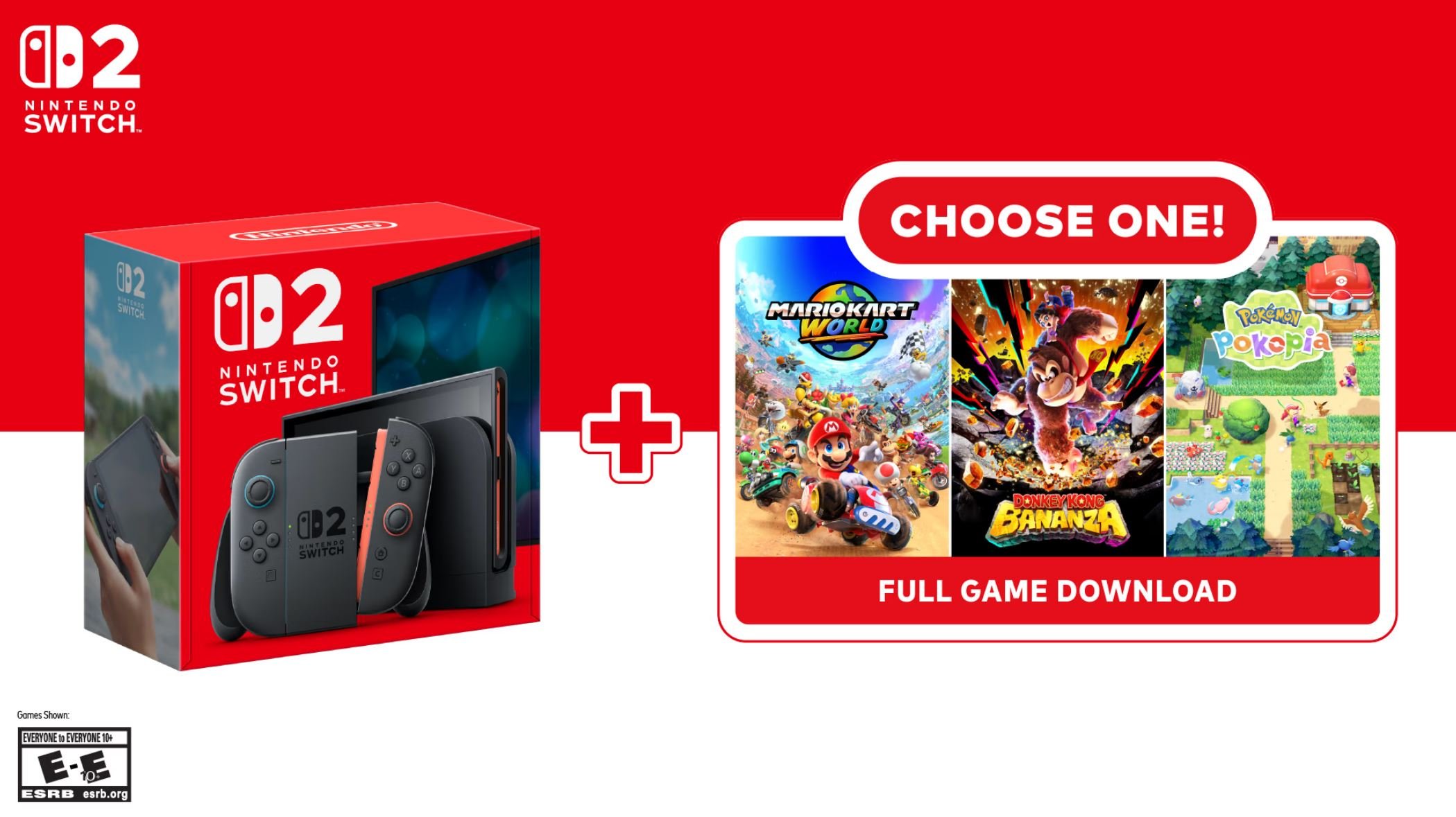 Le bundle "Choose Your Game" permet d'économiser quelques dollars sur un jeu (parmi trois proposés). ©Nintendo