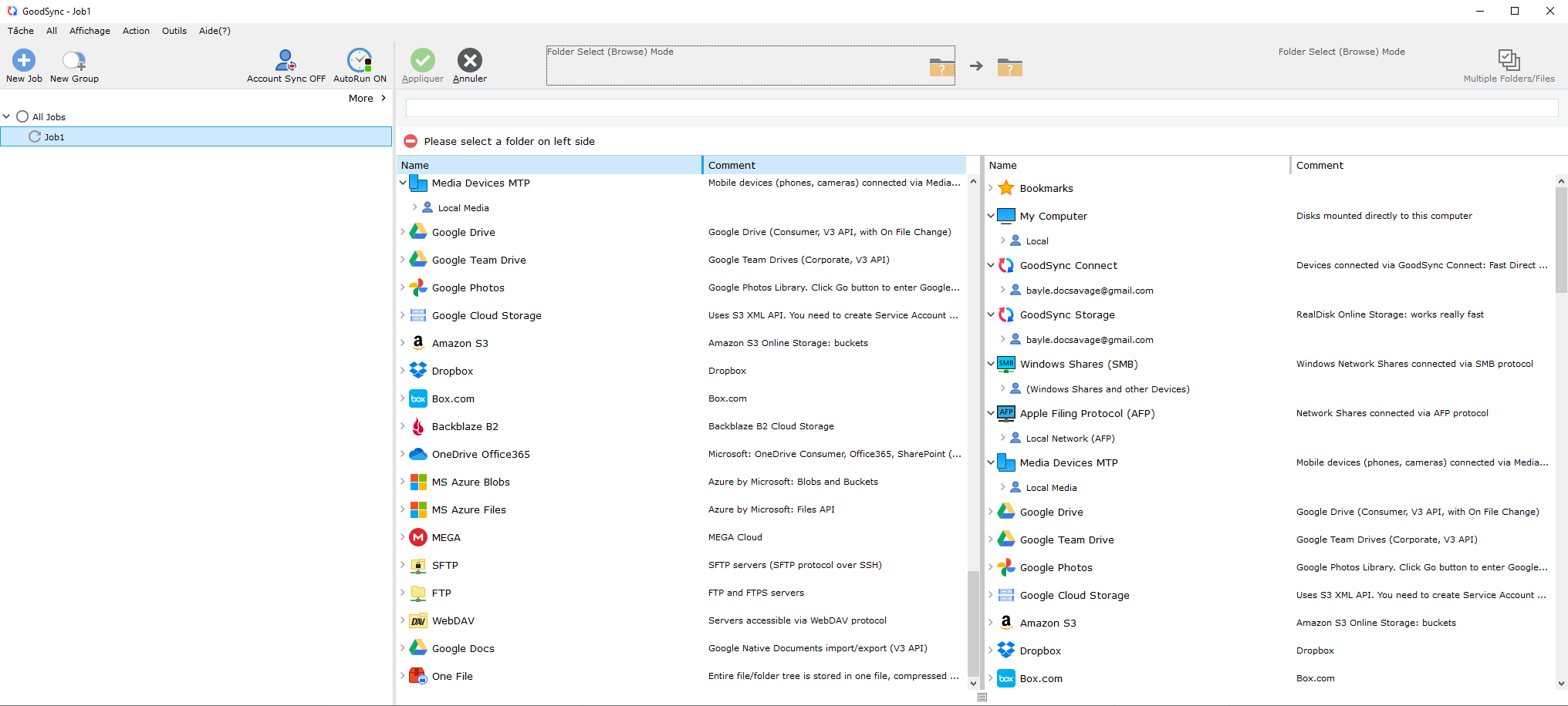 GoodSync - Interface client bureau