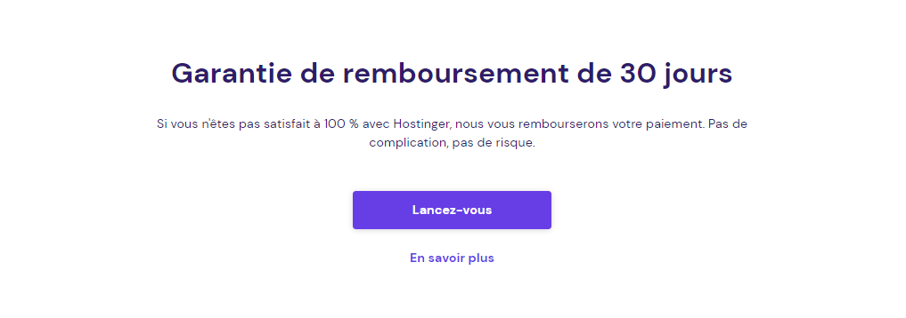 @Hostinger - Garantie de remboursement de 30 jours