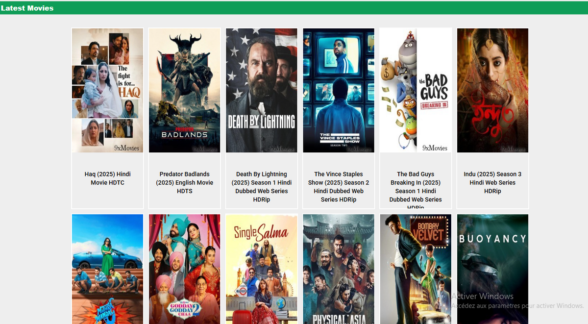 9xmoives permet d'accéder aux dernières productions du studio Bolywood et d'autres films asiatiques et hollywoodiens - © 9xmovies