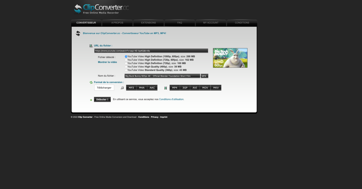 Clipconverter screen 2
