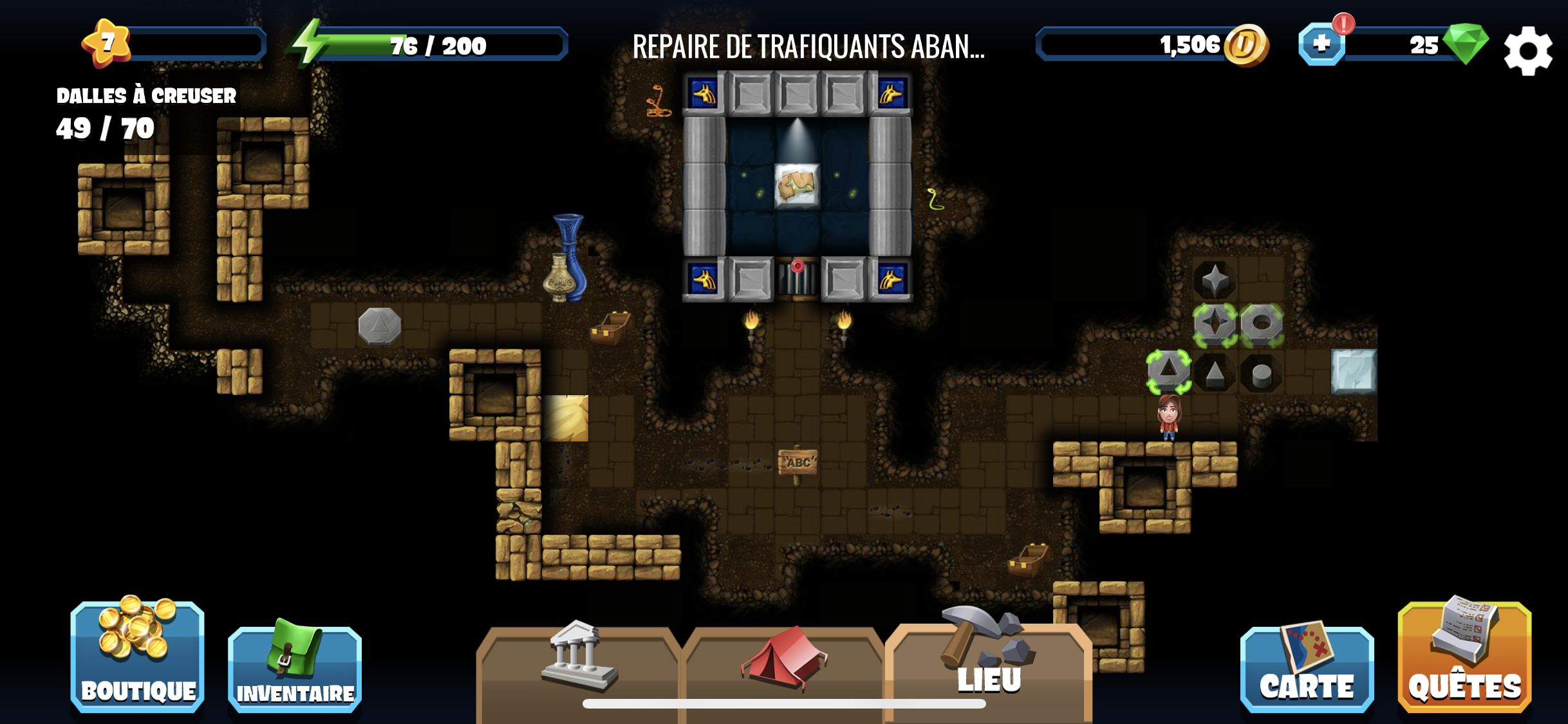 Une partie de Diggy's Adventure