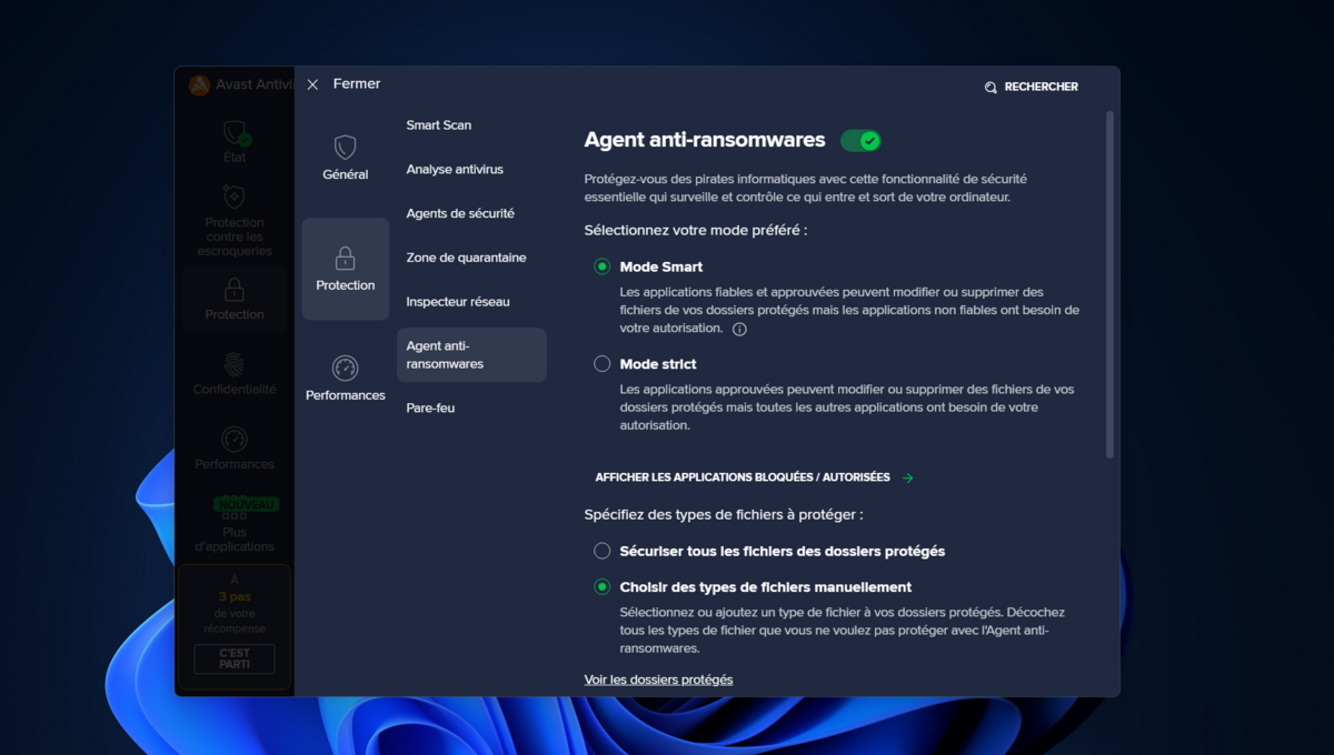 Avast Antivirus Gratuit - Anti-ransomware. © Clubic
