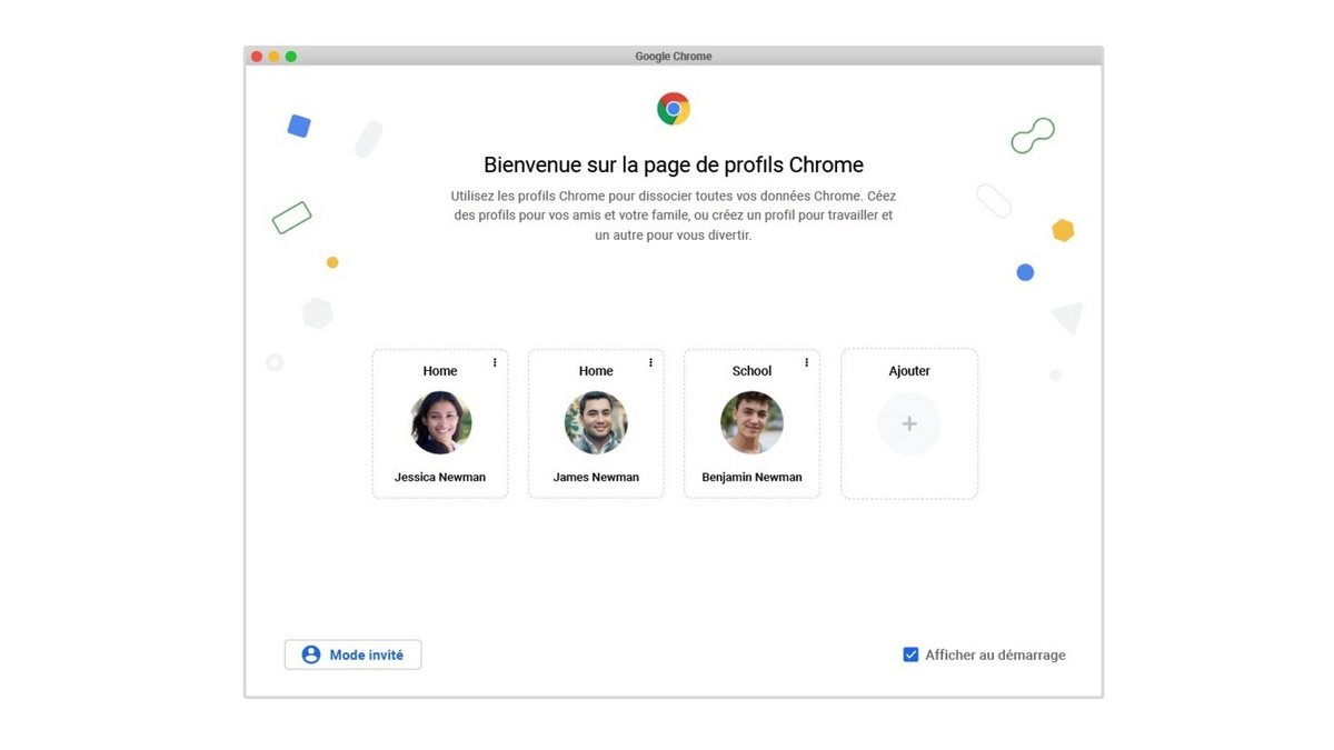 La prochaine page de gestion des profils Chrome (© Google France)