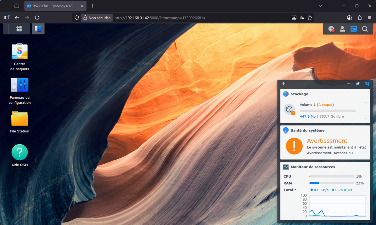 L'élégance impeccable du bureau de DiskStation Manager. ©Nerces pour Clubic