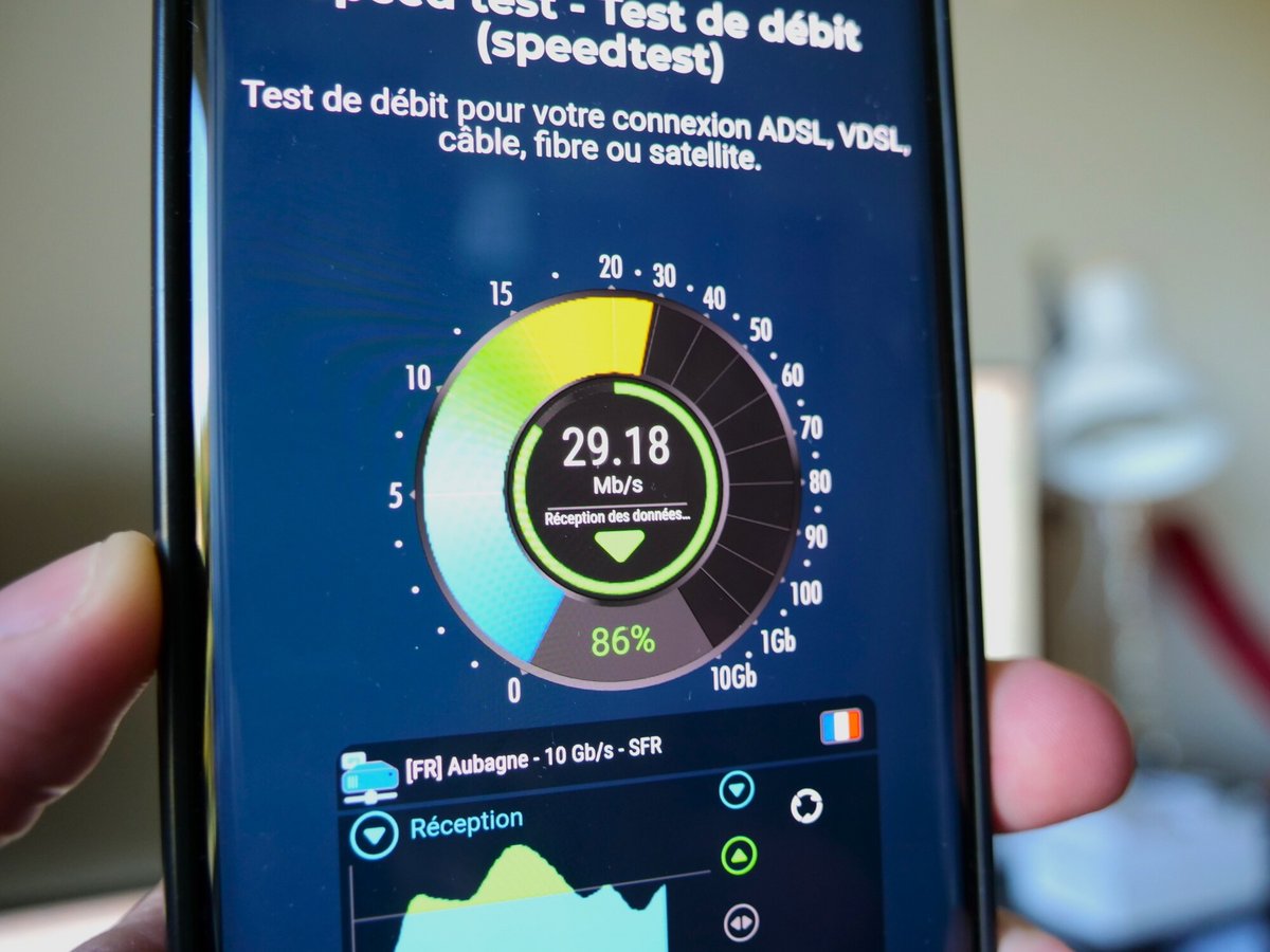 Un test de débits sur nPerf © Alexandre Boero / Clubic