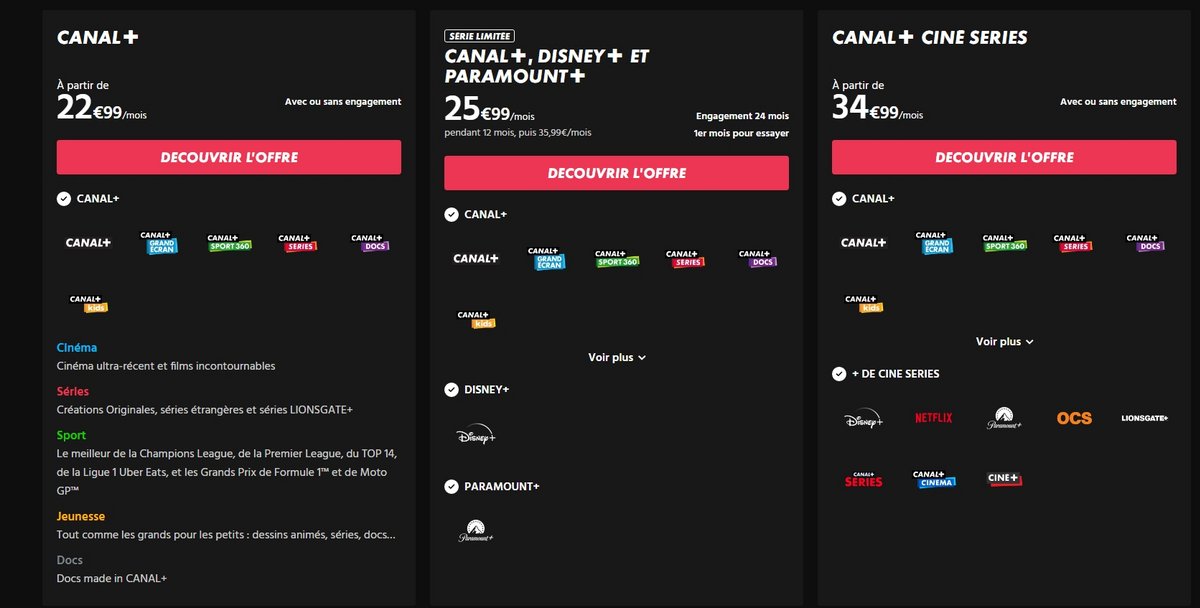 Les meilleures plateformes de streaming vidéo regroupées en un seul abonnement Canal+.