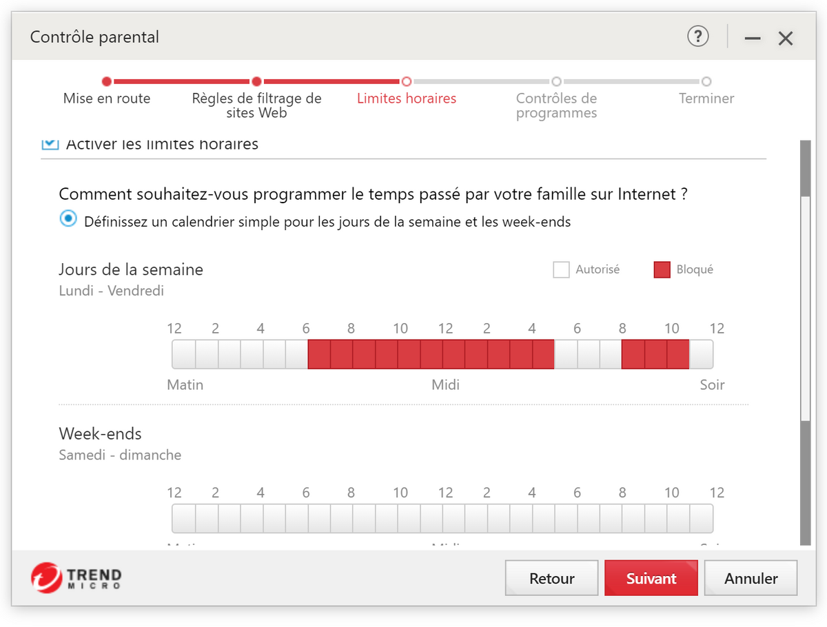 Trend Micro Maximum Security - Contrôle parental