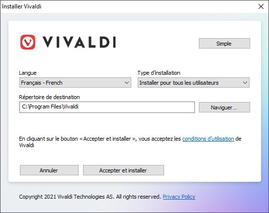 Vivaldi install