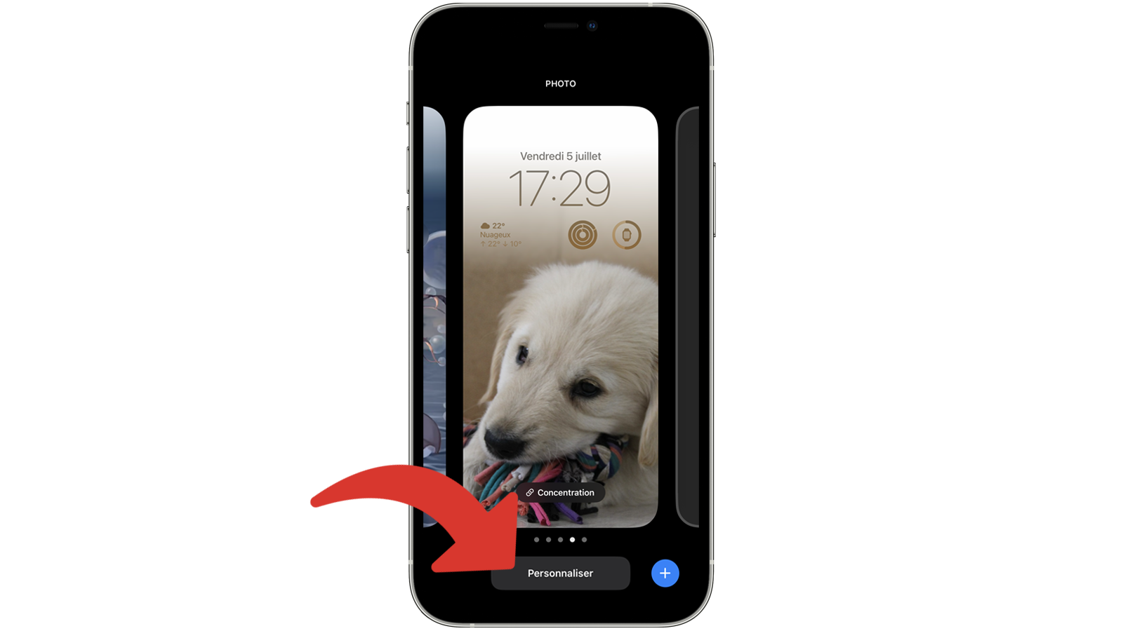 Accéder à la personnalisation de l'écran de l'iPhone © Clubic