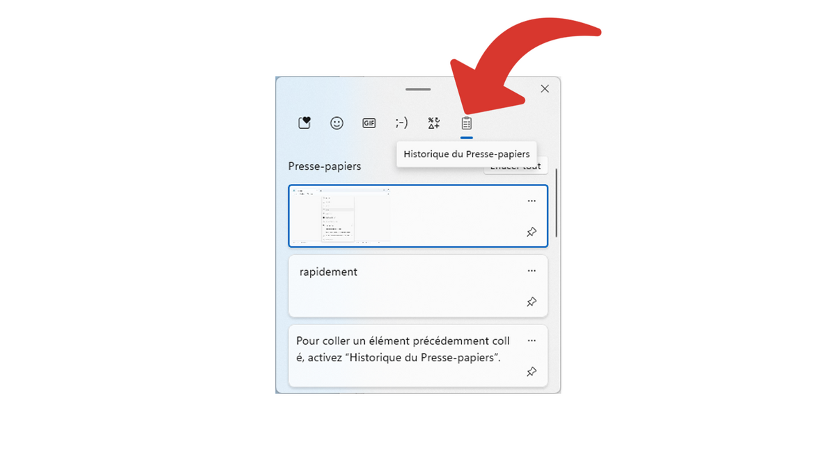 Accéder à l'historique du presse-papiers Windows © Clubic