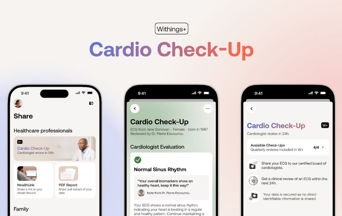 Le service Cardio Check-Up de Withings sera lancé en fin d'année © Withings