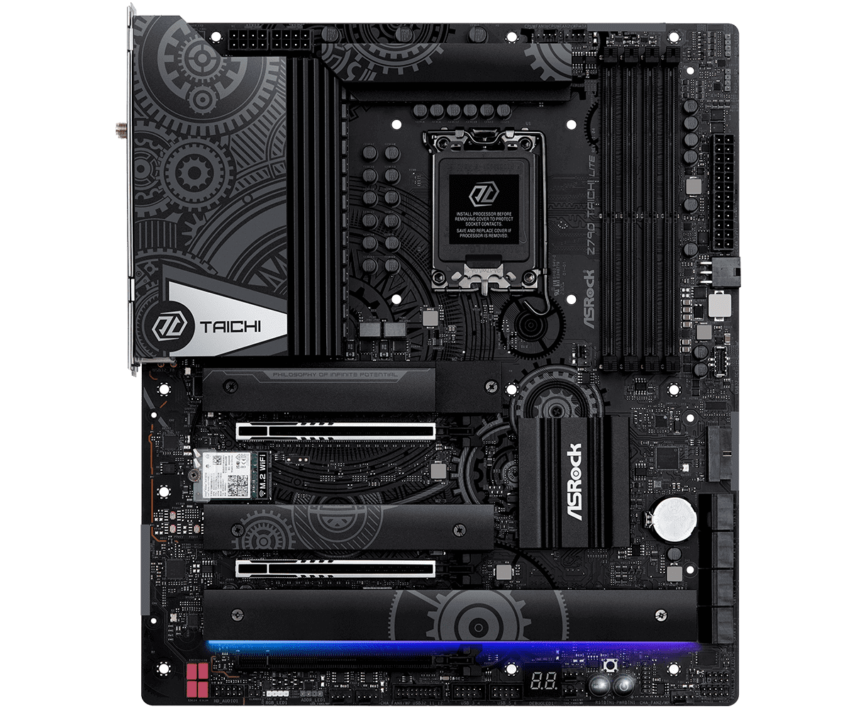 À gauche, la Z790 Taichi et, à droite, la Z790 Taichi Lite © ASRock