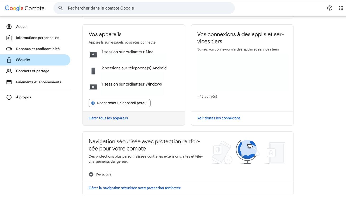 Déconnectez les appareils en trop. ©Google