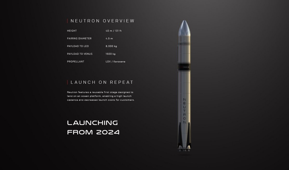 L'un des rares visuels de Neutron. Deux étages, et de quoi se poser. Crédits : Rocket Lab. 