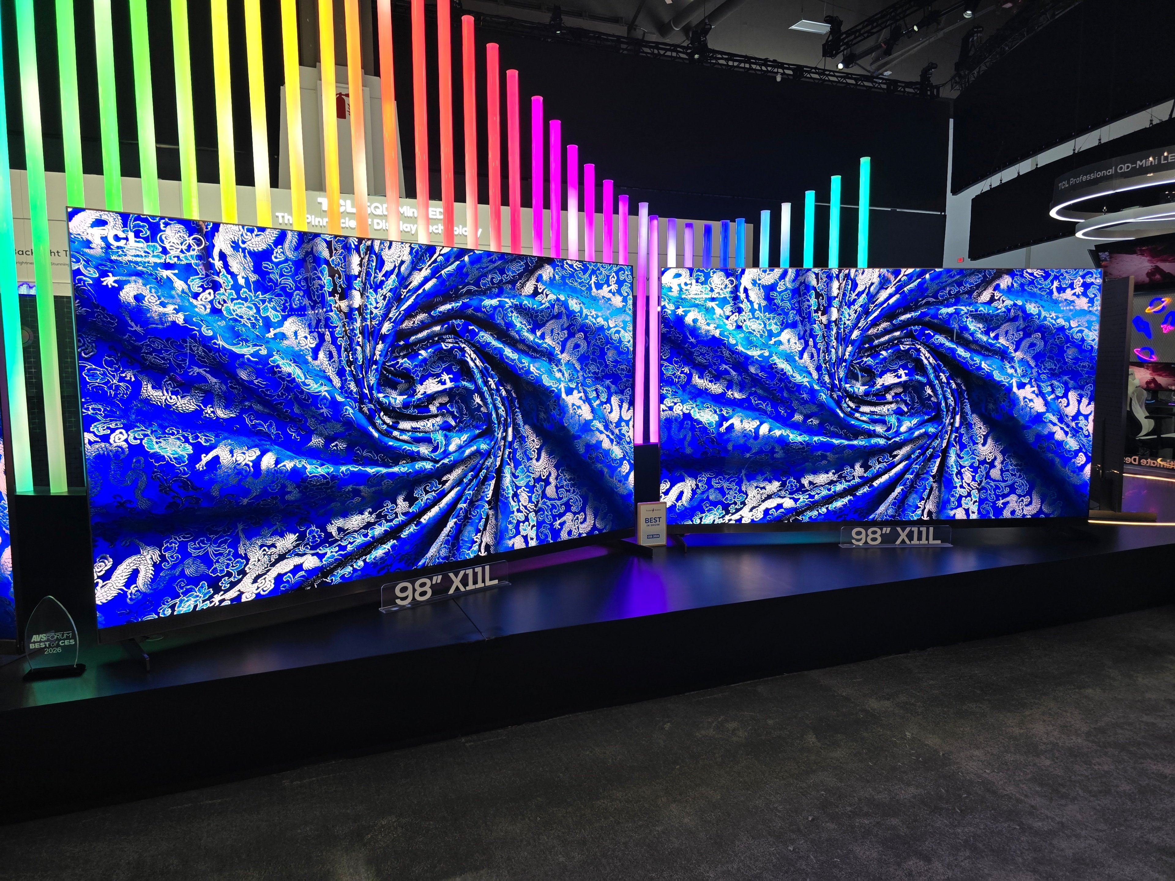 Le TCL X11L sur le stand de la marque lors du CES 2026. © Matthieu Legouge