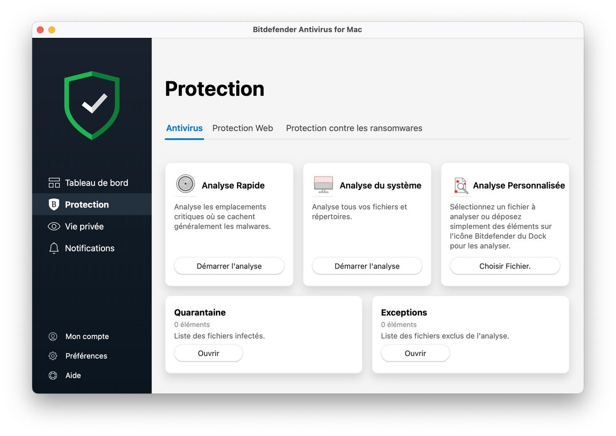 Sous macOS, Bitdefender est (aussi) le meilleur. 