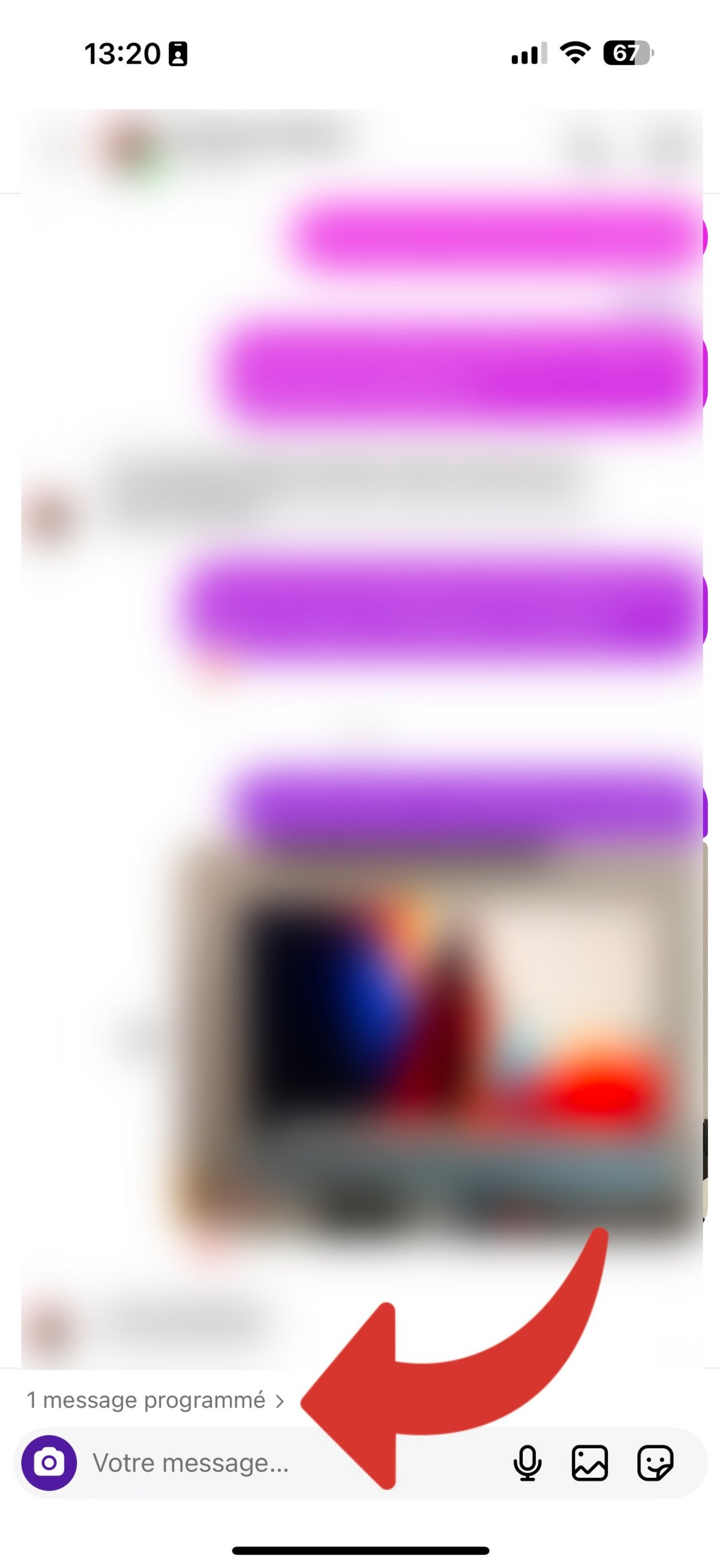 Instagram Message programmé liste