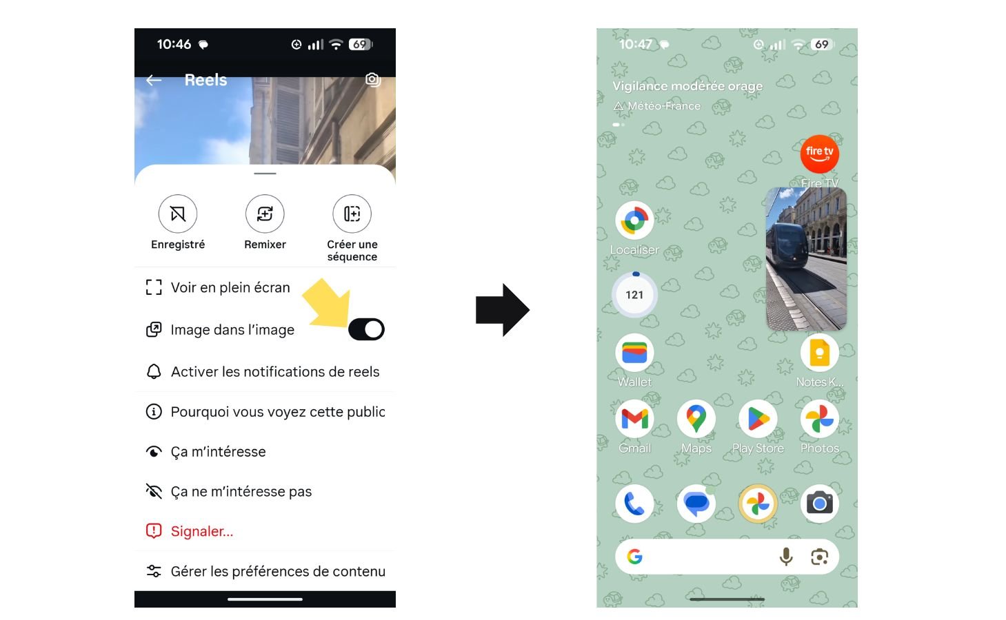 Activez le mode PiP, en cours de test dans l'app Instagram ©Meta