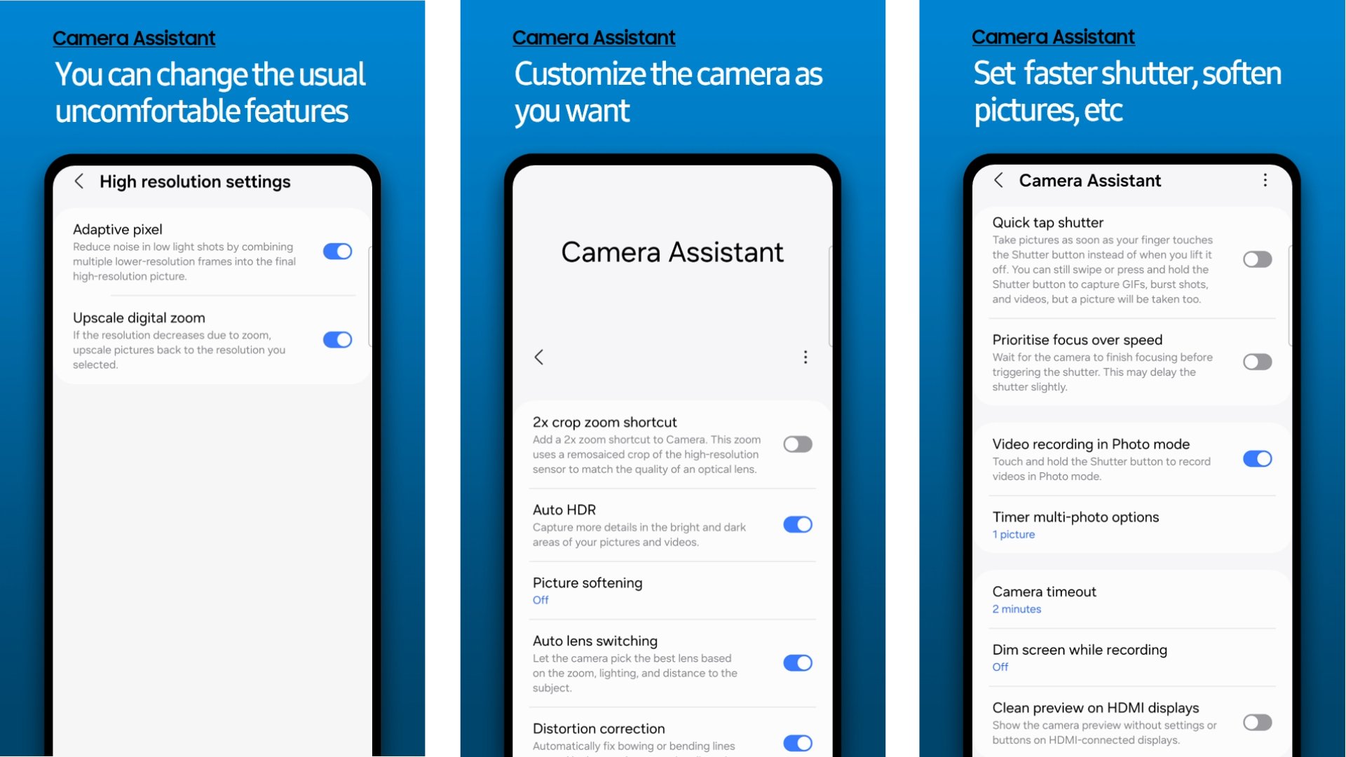L'app Camera Assistant © Samsung