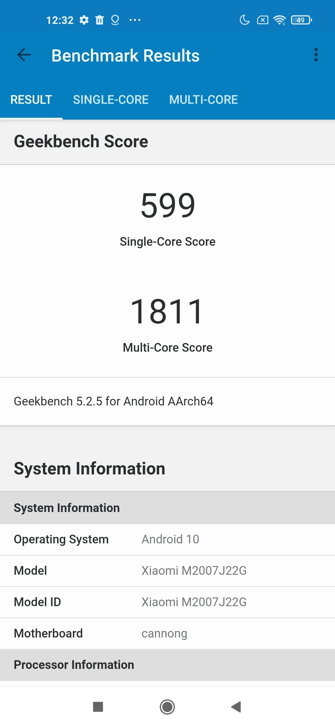 geekbench redmi note 9T