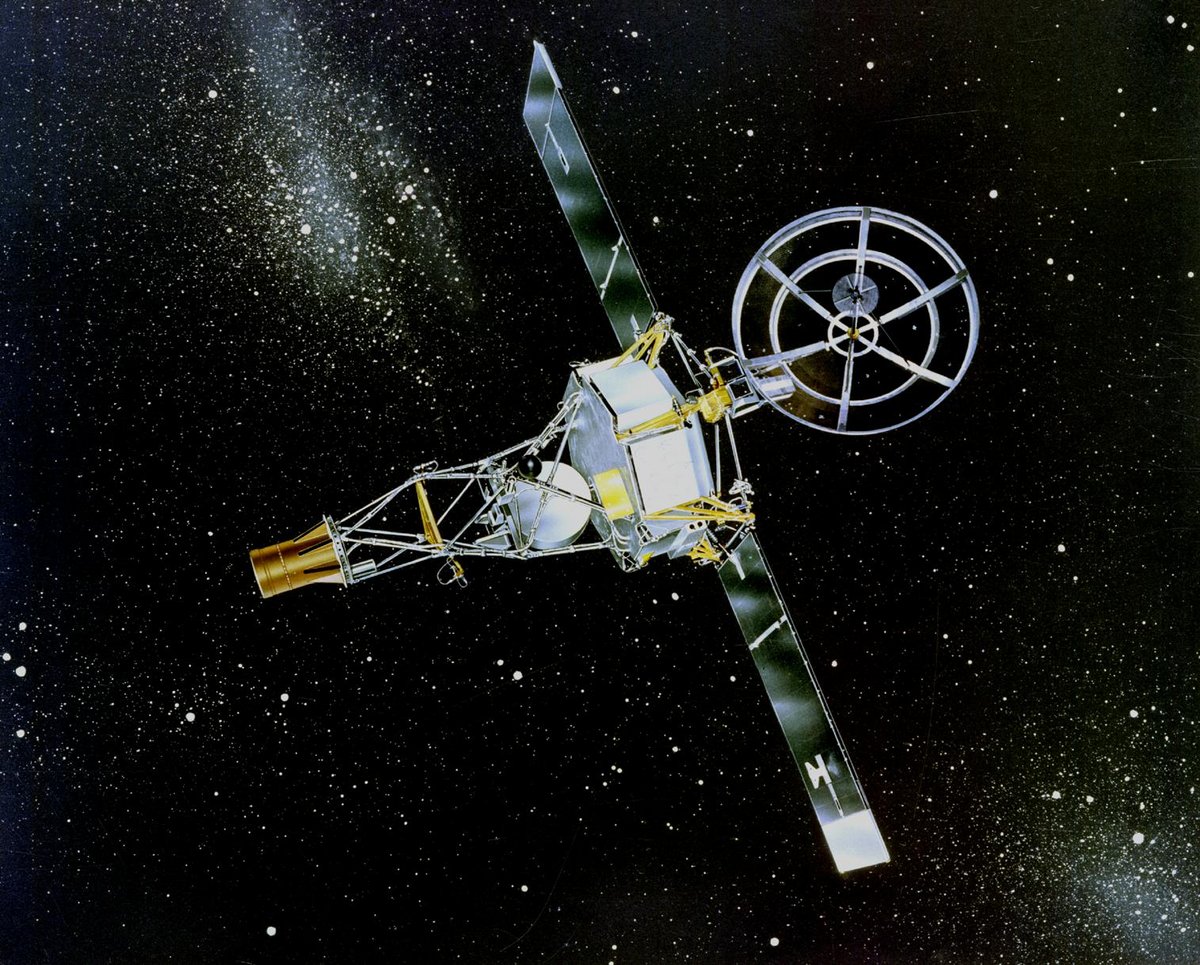 Vue d'artiste de la sonde Mariner 2. Crédits : NASA