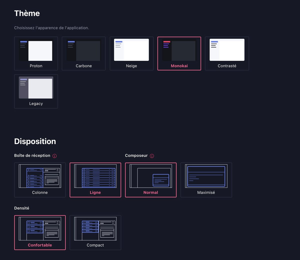 Capture d'écran ProtonMail