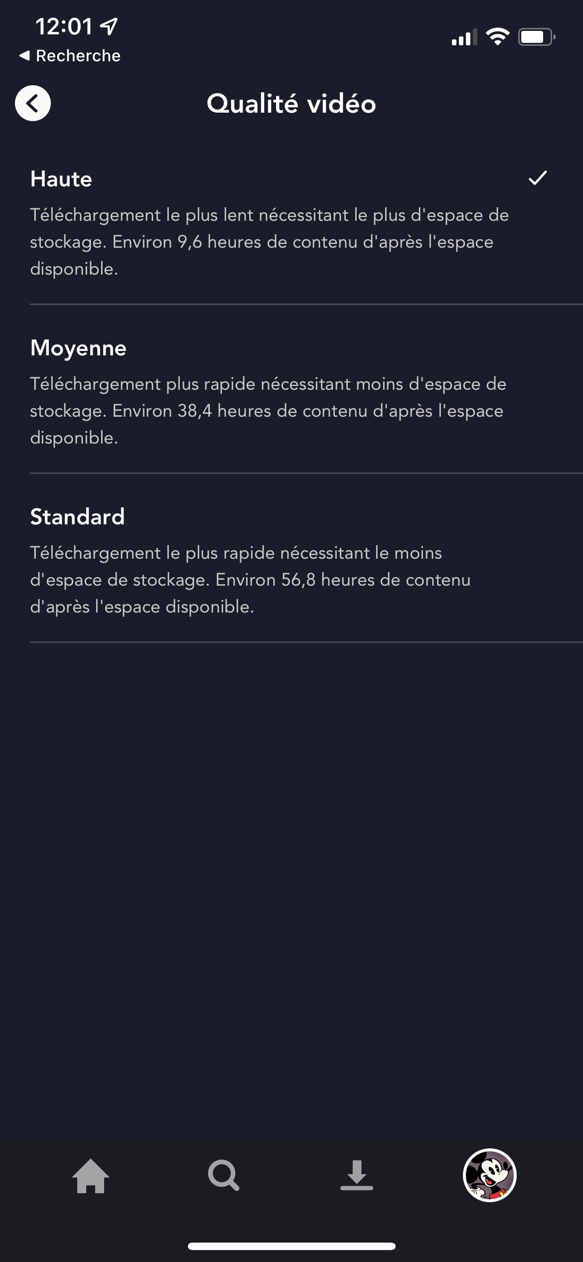 Disney+ - La gestion de la qualité vidéo sur mobile