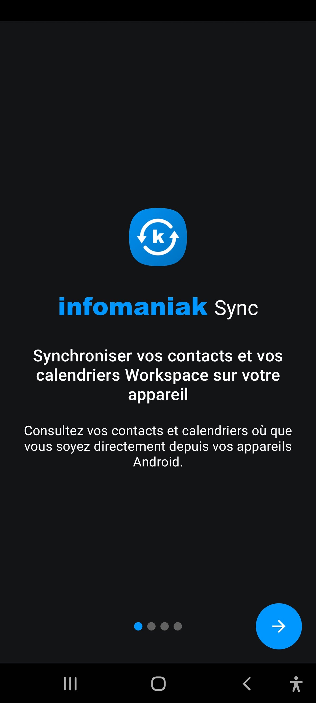 Infomaniak Sync - Page d'accueil de l'outil de synchronisation