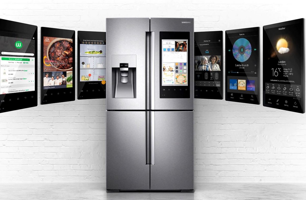 Avec Family Hub, Samsung propose une gamme de frigos intelligents. ©Samsung