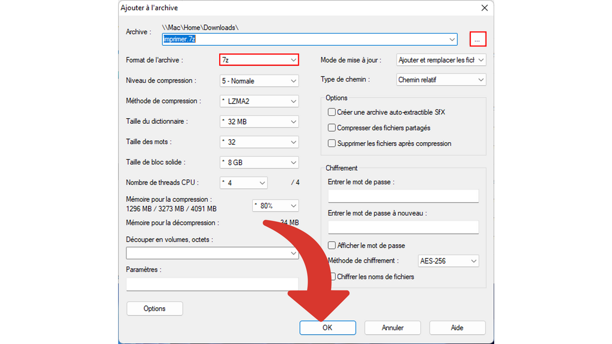 Effectuer des réglages (optionnels) pour la compression © Clubic