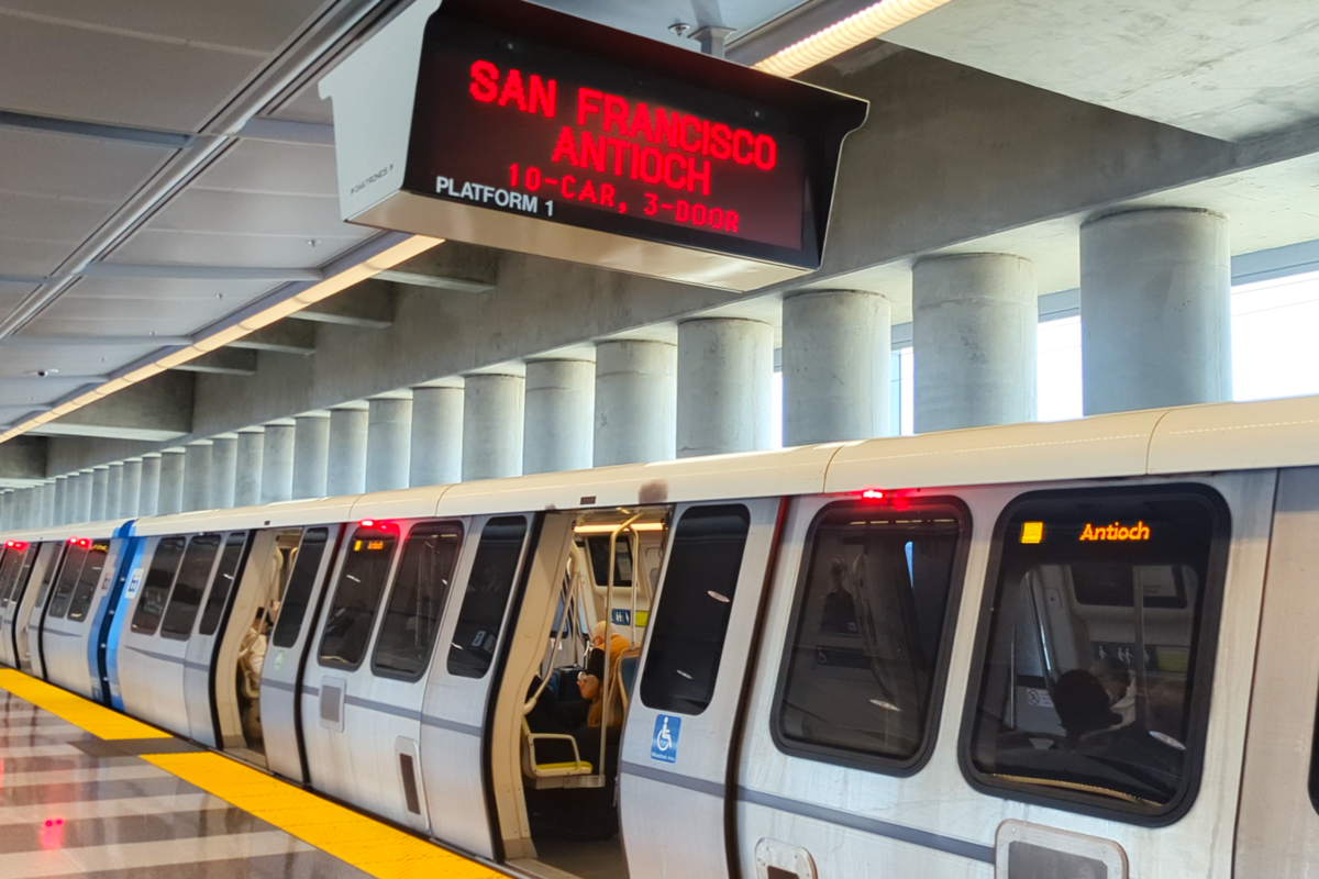 Dans le métro de San Francisco, ici à l'aéroport international © Alexandre Boero / Clubic