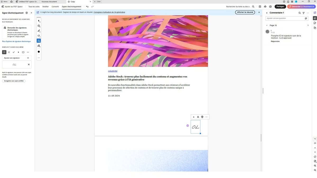 Avec Acrobat Studio, convertissez et faites signer vos documents en ligne, facilement et en toute sécurité ©Adobe
