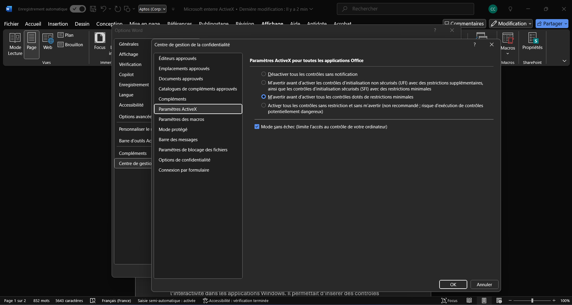 D'ici la fin du mois, les contrôles ActiveX seront automatiquement désactivés par défaut dans Office 2024 et Microsoft 365. © Clubic