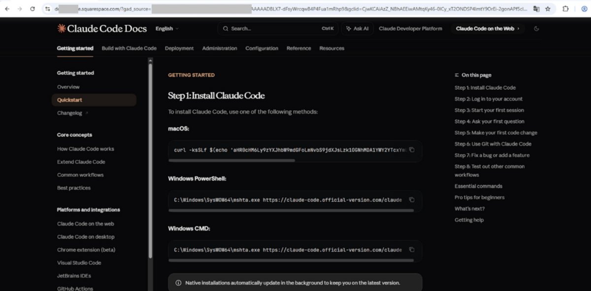 Une page Claude frauduleuse. © Kaspersky