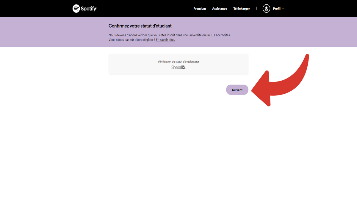 Accéder au formulaire SheerID pour confirmer son statut d'étudiant © Benoit Baylé pour Clubic