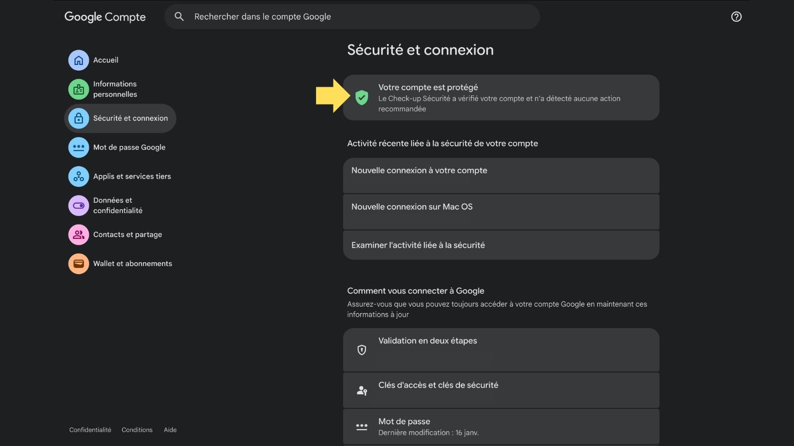 Faites un bilan de sécurité. ©Google