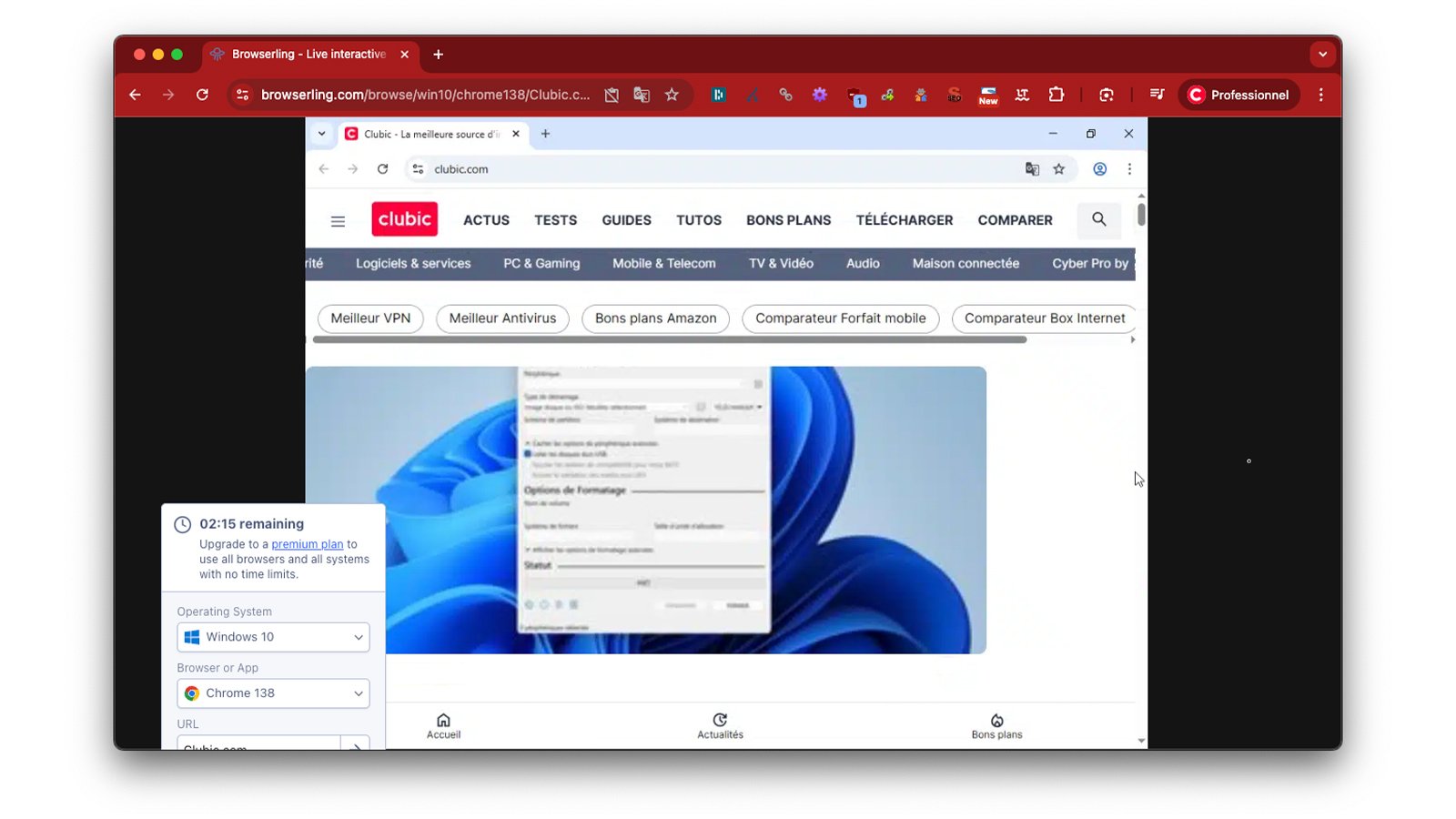 Télécharger Browserling (gratuit) Web - Clubic