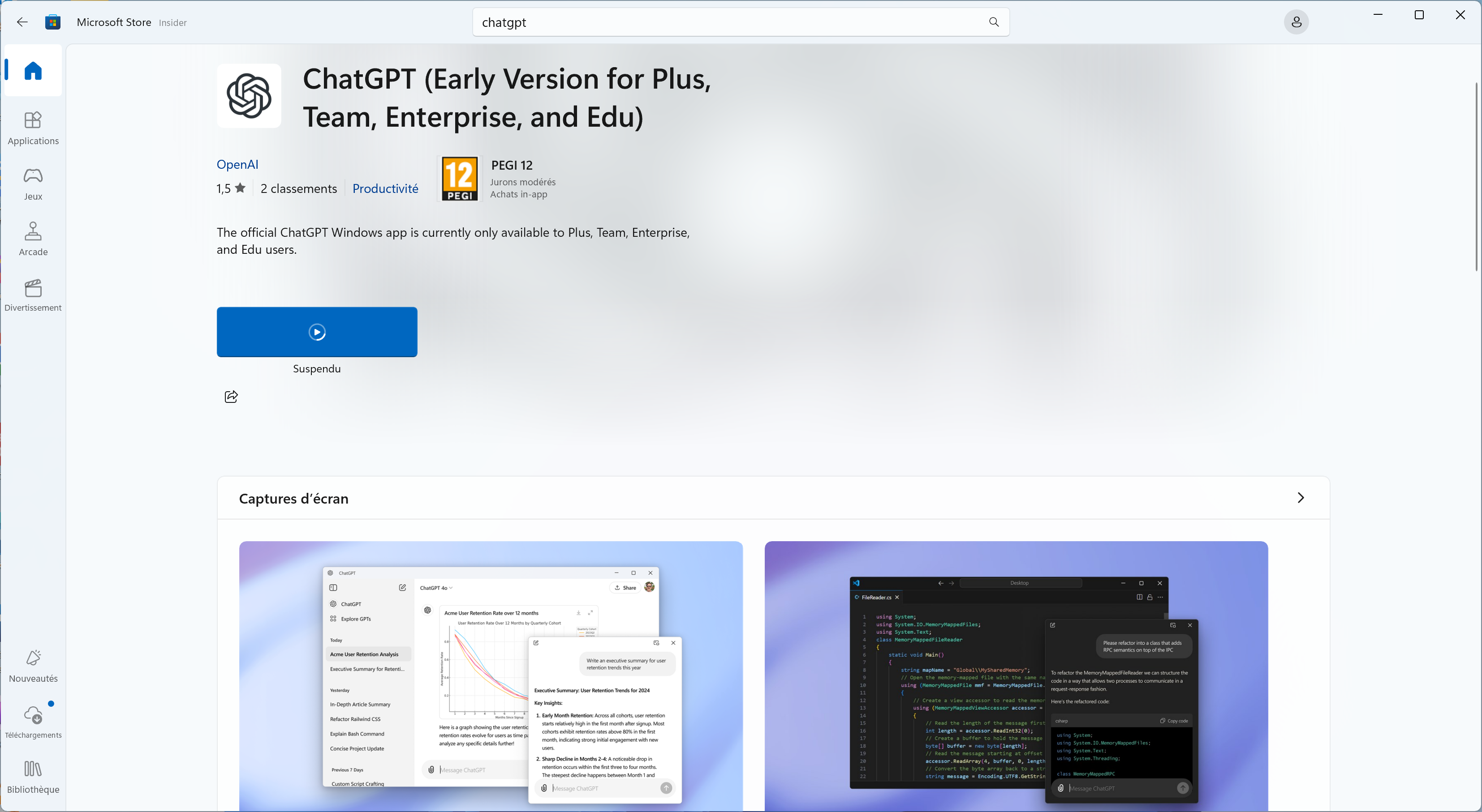 L'application est distribuée par le biais du Windows Store © Naïm Bada pour Clubic