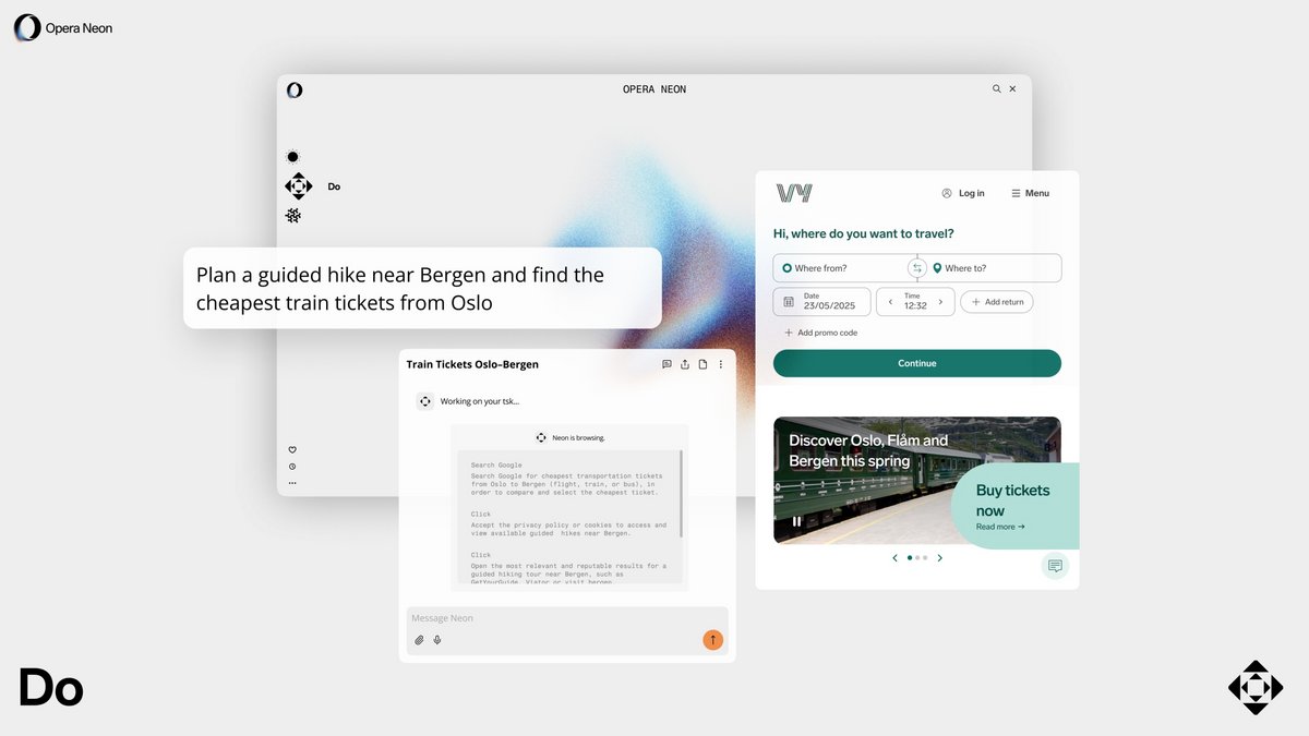 Avec Neon Do, le navigateur peut automatiser des actions web avancées et contextualisées, à la demande de l'internaute. © Opera