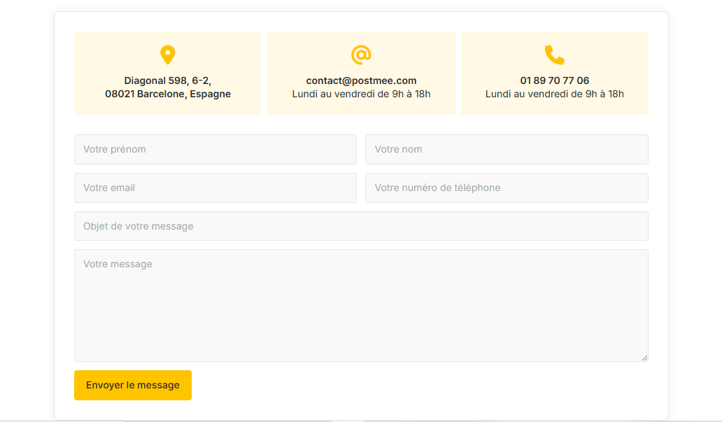 Un SAV par mail et par téléphone est inclus. @Capture Postmee